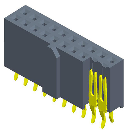 2.54mmFemale Header  Dual Row Y-type  splint type（with anti-dumb bumps）